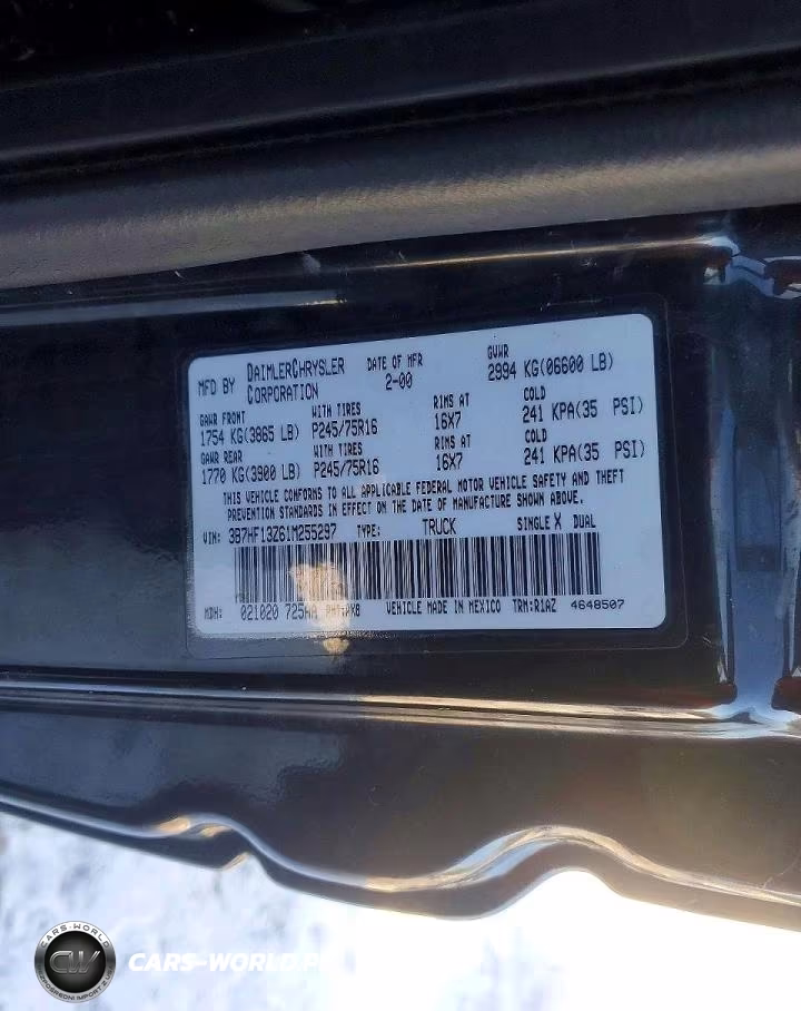2001 Dodge Ram 1500 VIN:3B7HF13Z61M255297 - 12