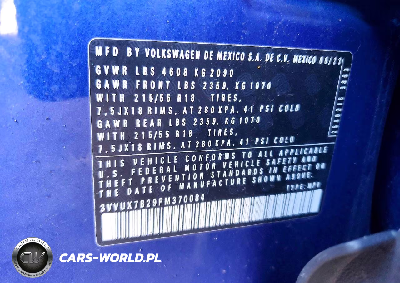 2023 Volkswagen Taos Se VIN:3VVUX7B29PM370084 - 12