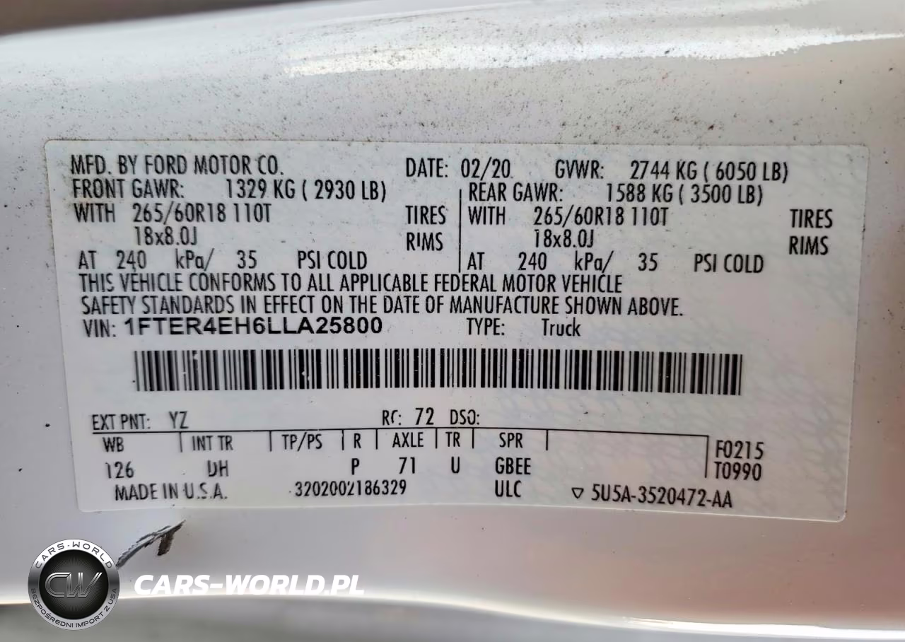 2020 Ford Ranger Xl VIN:1FTER4EH6LLA25800 - 12