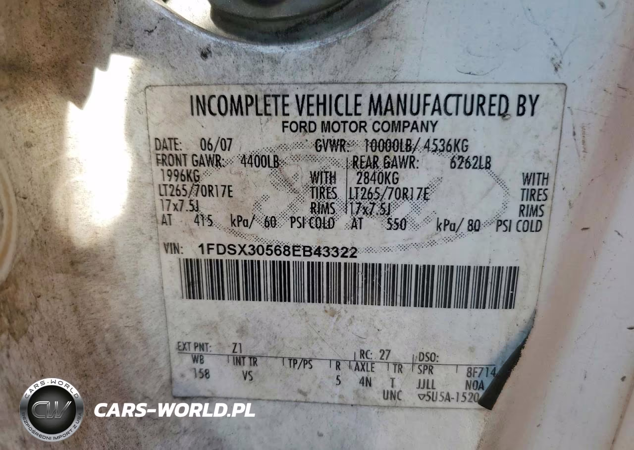 2008 Ford F350 Srw Super Duty VIN:1FDSX30568EB43322 - 12