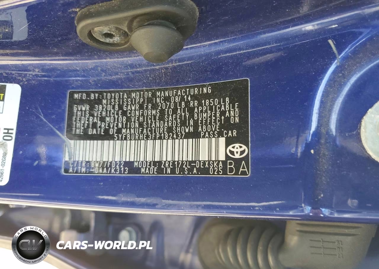 2015 Toyota Corolla L VIN:5YFBURHE3FP182437 - 12