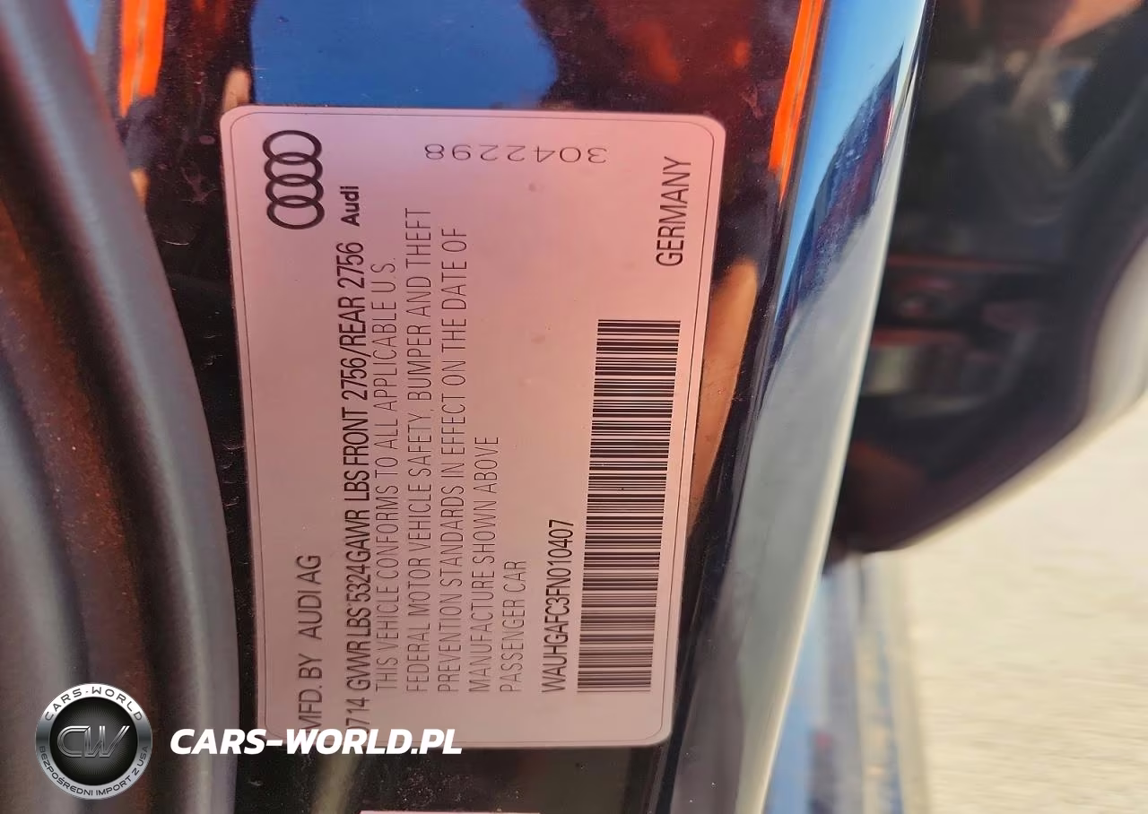 2015 Audi A6 Prestige VIN:WAUHGAFC3FN010407 - 12