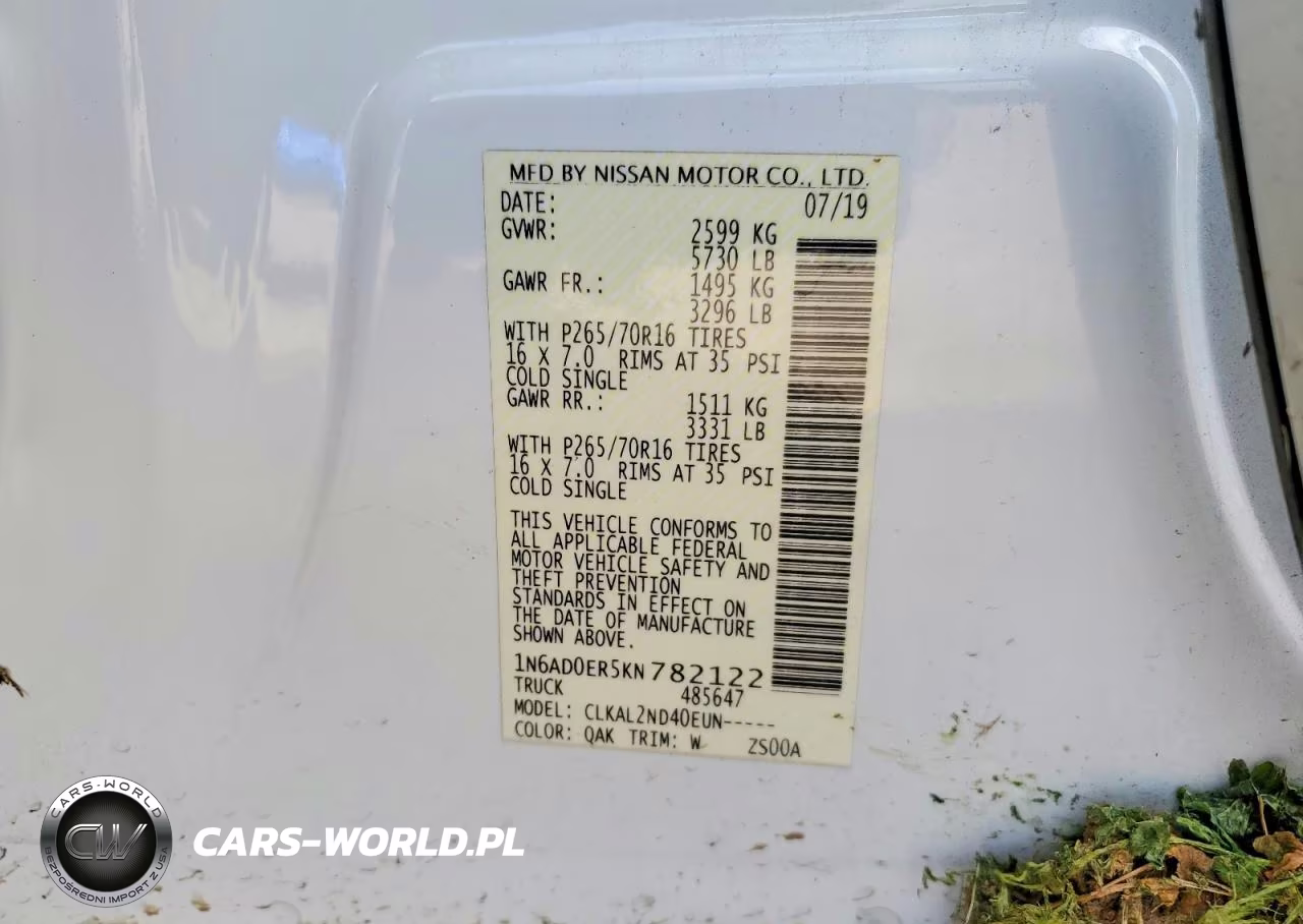 2019 Nissan Frontier Sv VIN:1N6AD0ER5KN782122 - 12