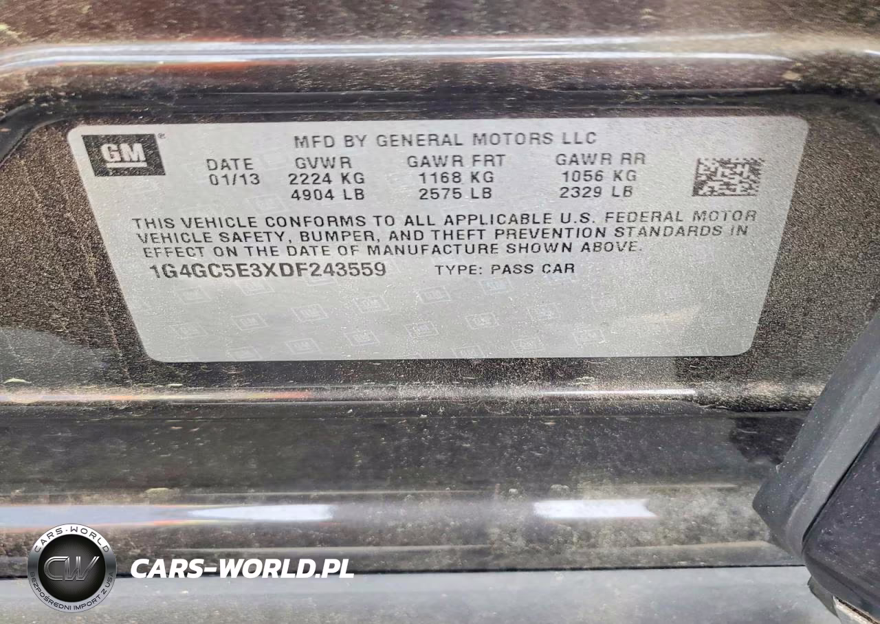 2013 Buick Lacrosse VIN:1G4GC5E3XDF243559 - 13