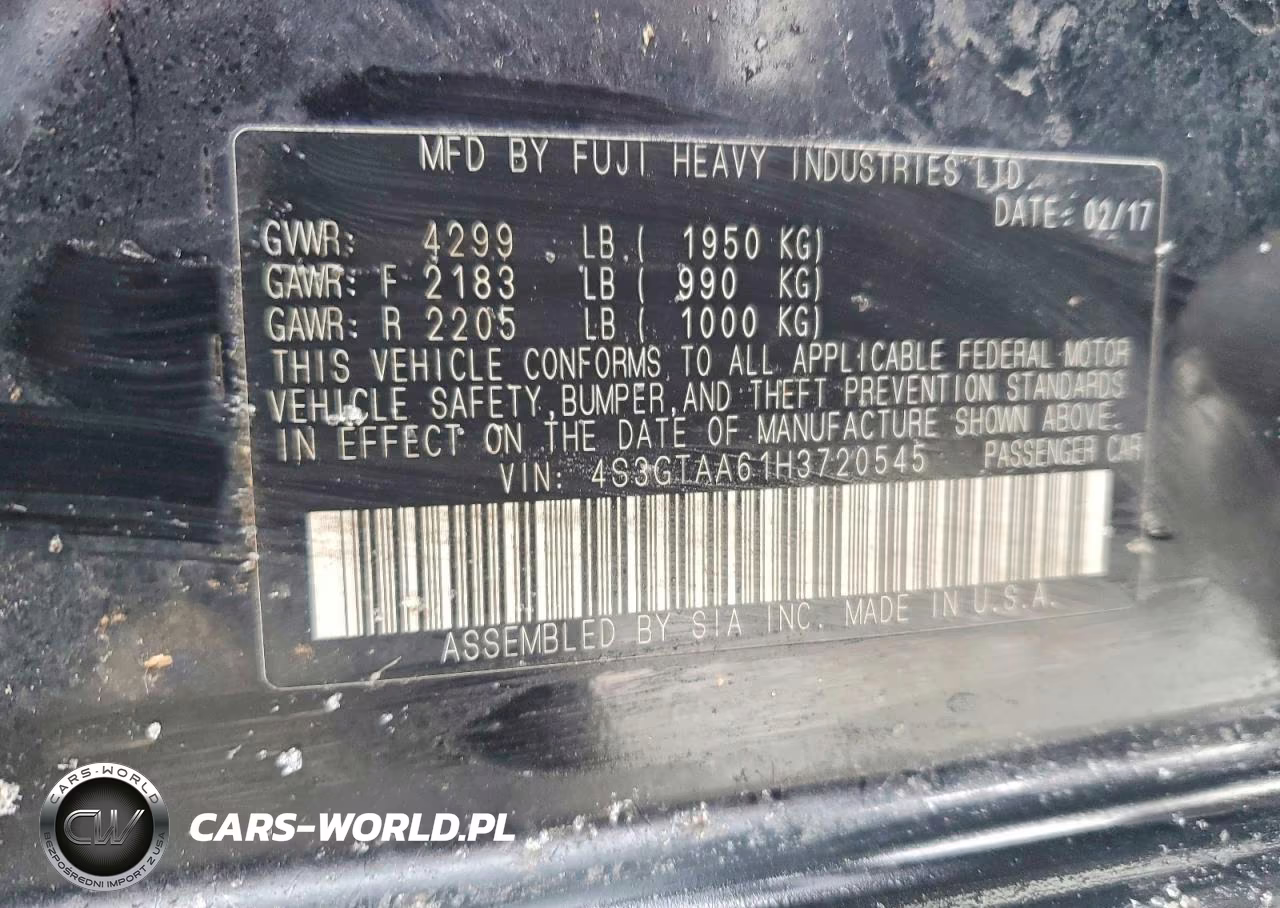 2017 Subaru Impreza VIN:4S3GTAA61H3720545 - 12