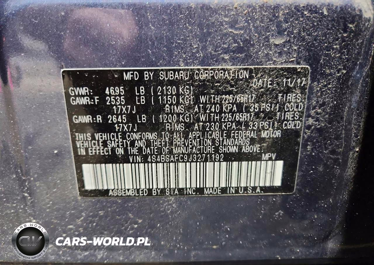2018 Subaru Outback 2.5I Premium VIN:4S4BSAFC9J3271192 - 13