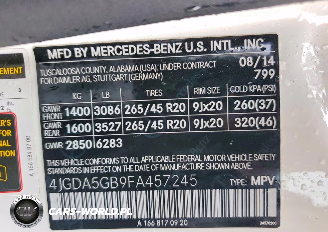 2015 Mercedes-Benz Ml 400 4Matic VIN:4JGDA5GB9FA457245 - 14