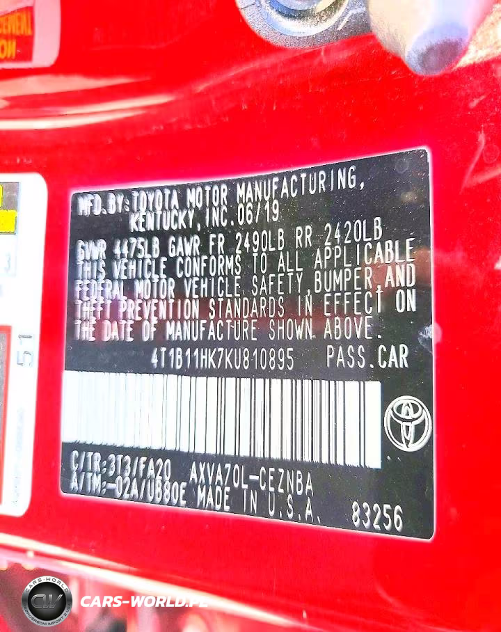 2019 Toyota Camry L VIN:4T1B11HK7KU810895 - 12