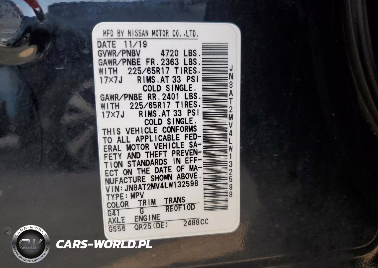 2020 Nissan Rogue S VIN:JN8AT2MV4LW132598 - 13