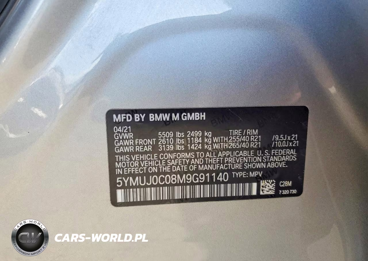 2021 BMW X4 M Competition VIN:5YMUJ0C08M9G91140 - 13