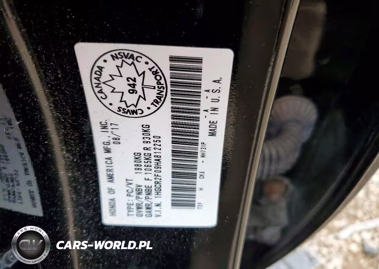2017 Honda Accord Ex VIN:1HGCR2F09HA812250 - 12