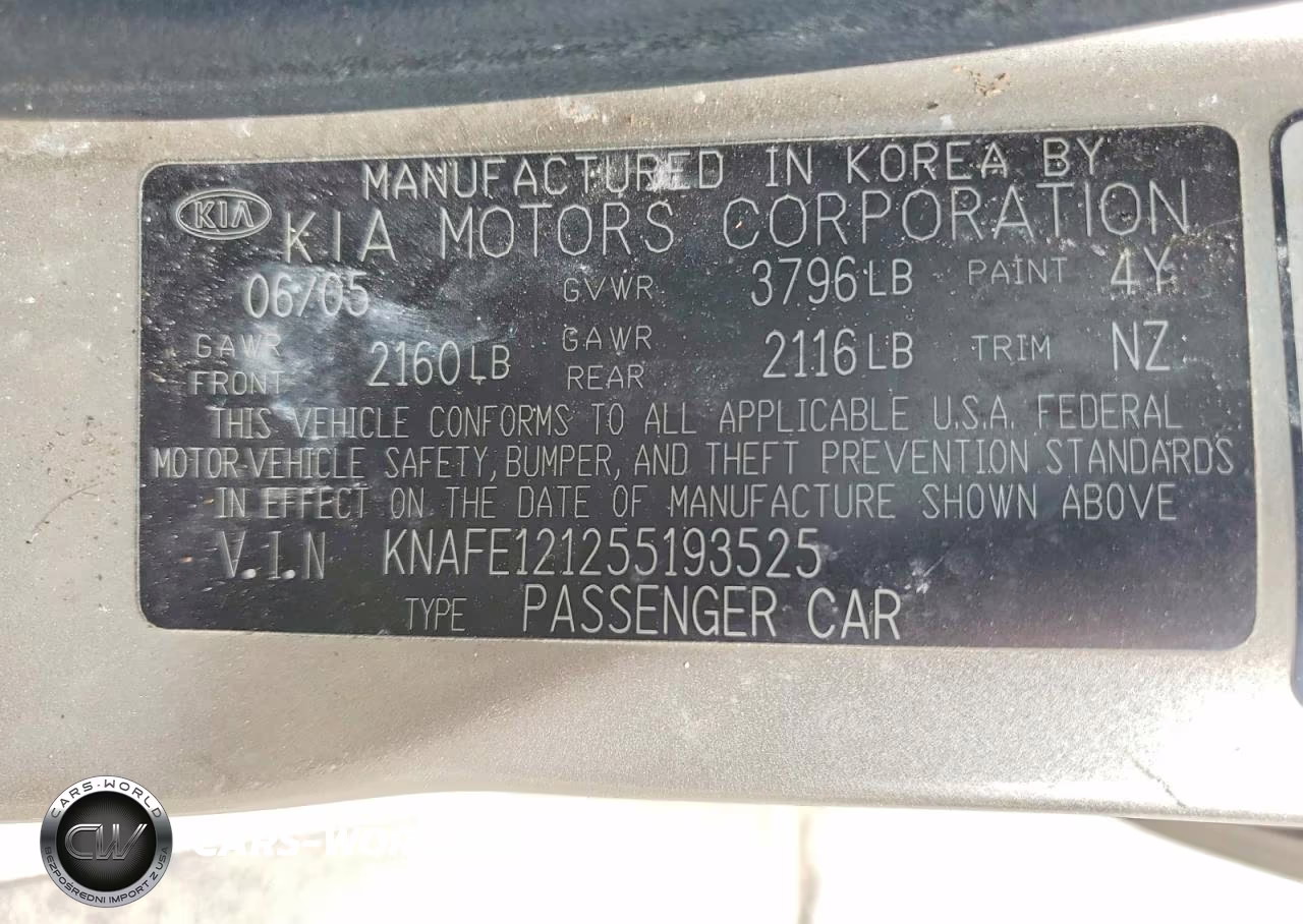 2005 Kia Spectra Lx VIN:KNAFE121255193525 - 12