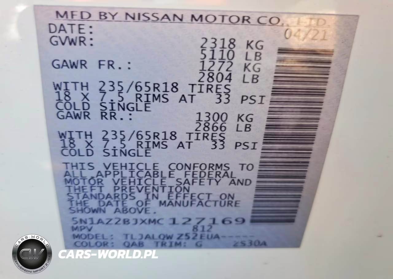 2021 Nissan Murano Sv VIN:5N1AZ2BJXMC127169 - 13