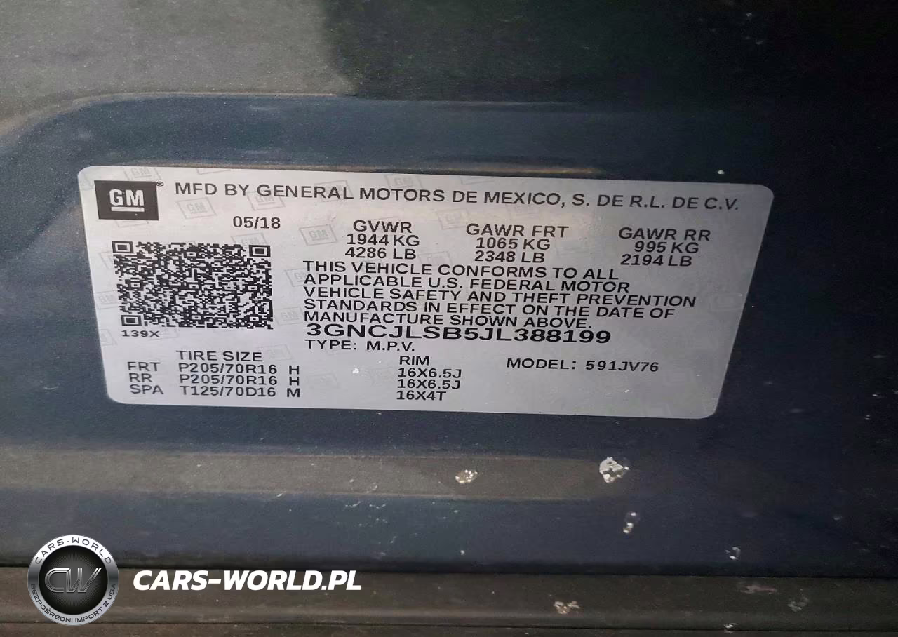 2018 Chevrolet Trax 1Lt VIN:3GNCJLSB5JL388199 - 13