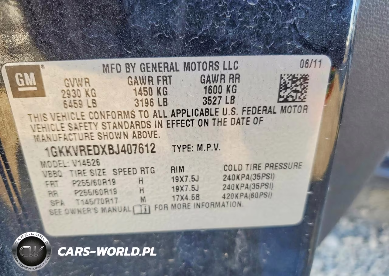 2011 GMC Acadia Slt-1 VIN:1GKKVREDXBJ407612 - 13