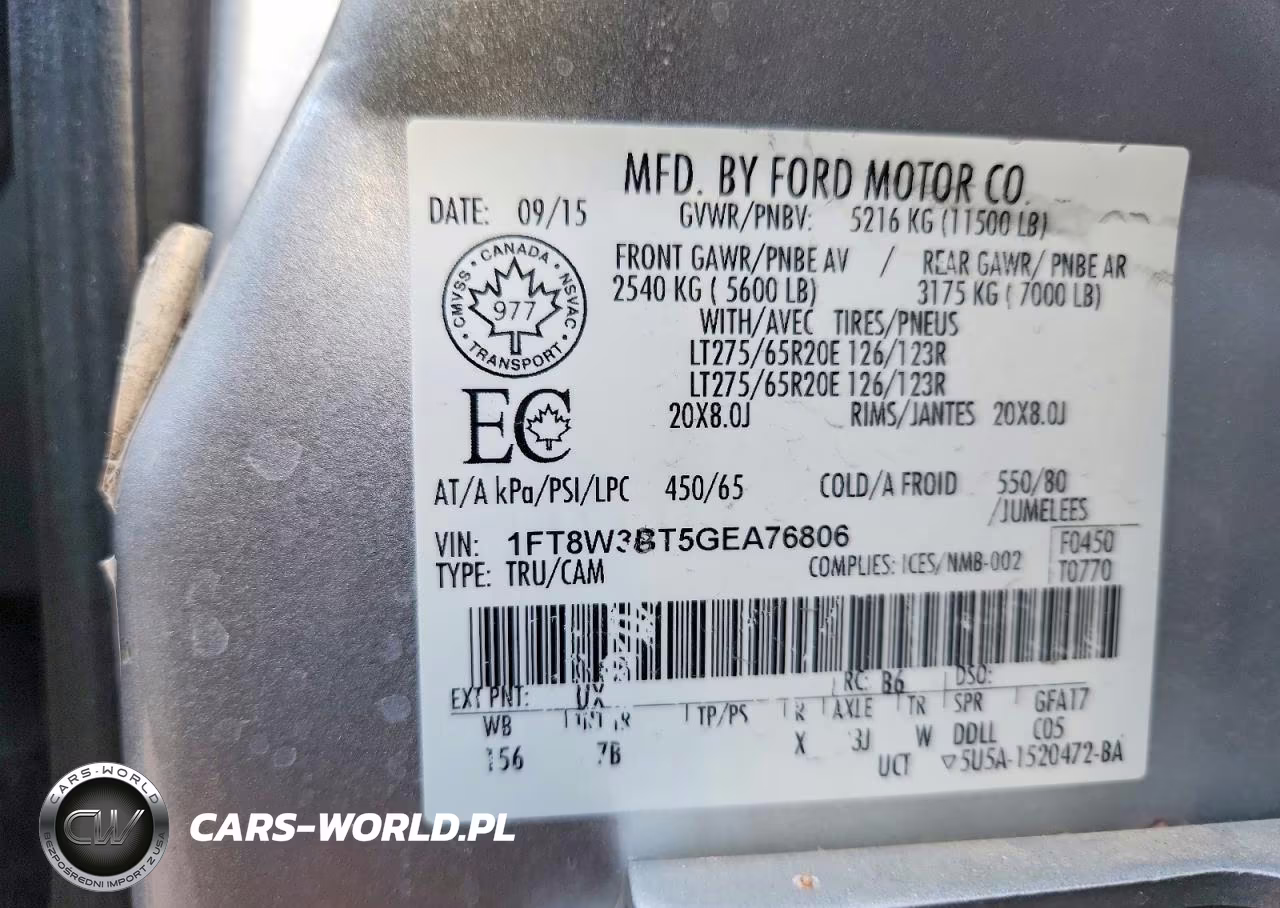 2016 Ford F350 Super Duty VIN:1FT8W3BT5GEA76806 - 12