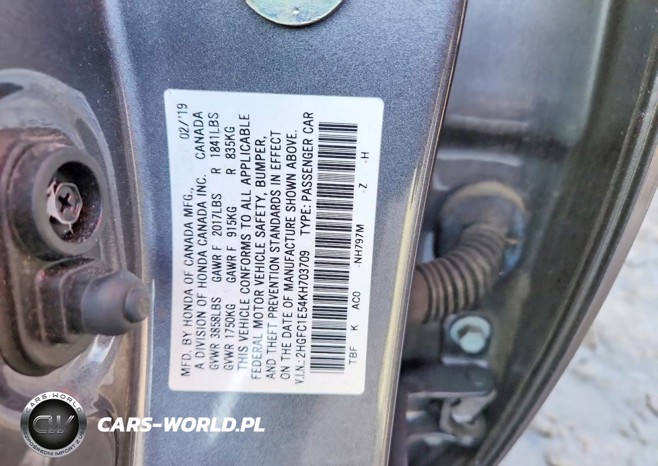 2019 Honda Civic Si VIN:2HGFC1E54KH703709 - 13