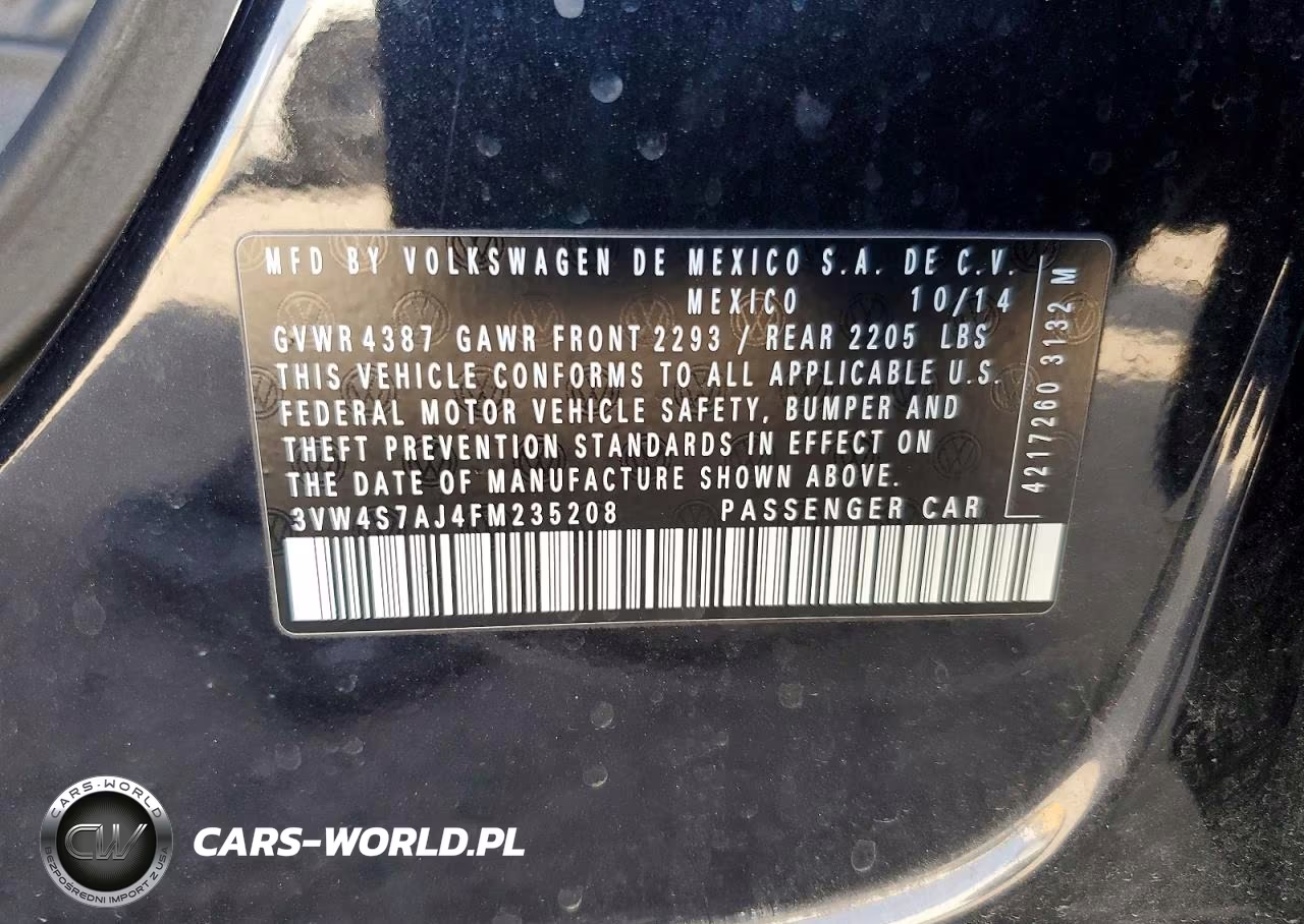2015 Volkswagen Jetta Gli VIN:3VW4S7AJ4FM235208 - 12