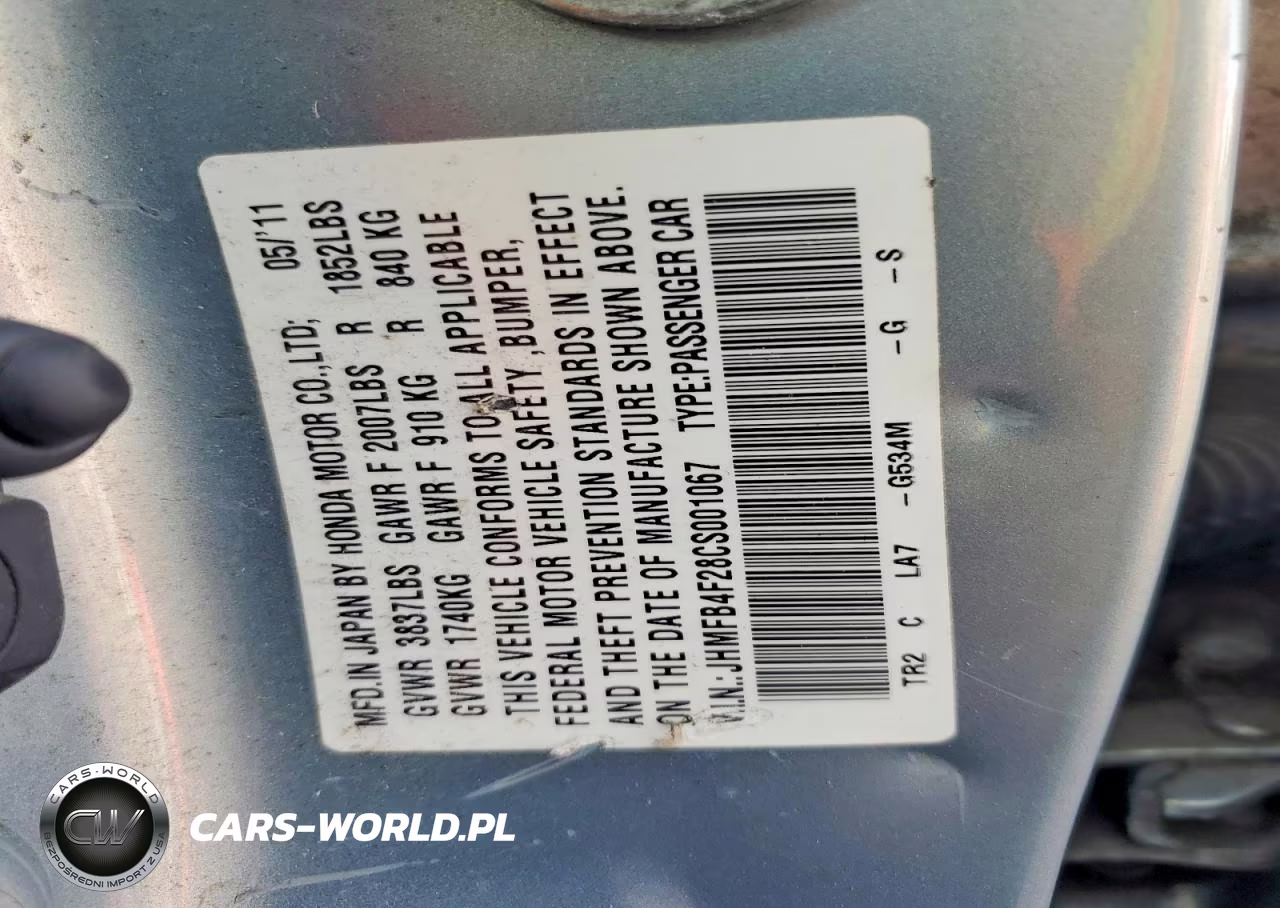 2012 Honda Civic Hybrid VIN:JHMFB4F28CS001067 - 12