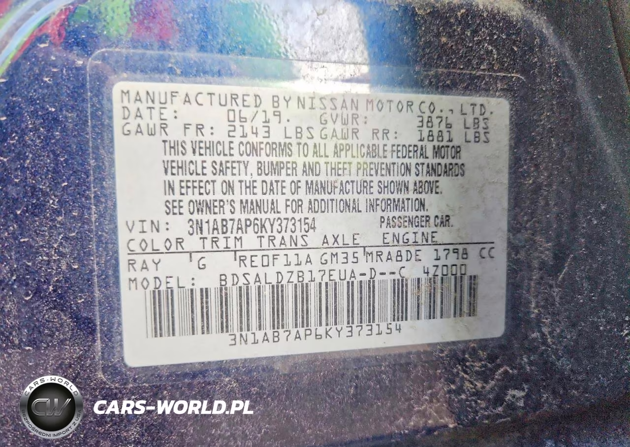 2019 Nissan Sentra Sv VIN:3N1AB7AP6KY373154 - 12