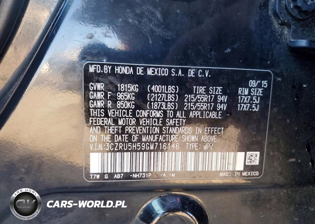 2016 Honda Hr-V Ex VIN:3CZRU5H59GM716146 - 12