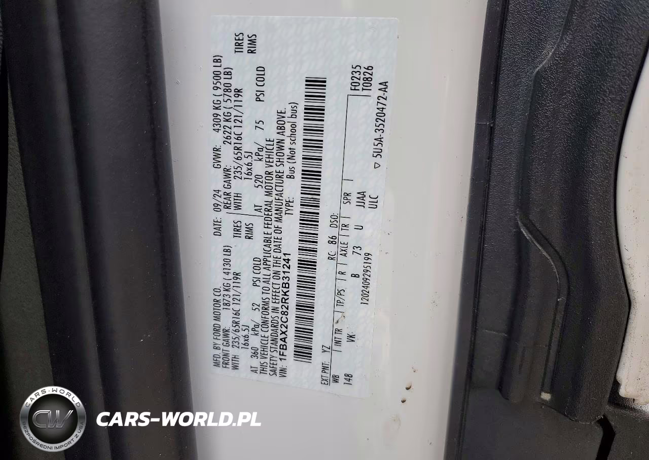 2024 Ford Transit T-350 VIN:1FBAX2C82RKB31241 - 13