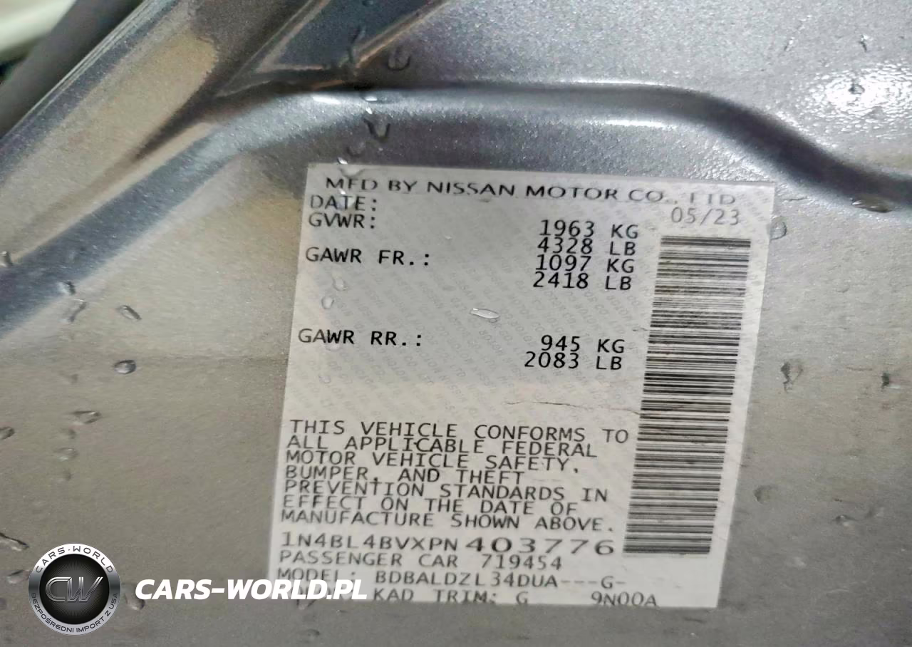 2023 Nissan Altima 2.5 S VIN:1N4BL4BVXPN403776 - 13