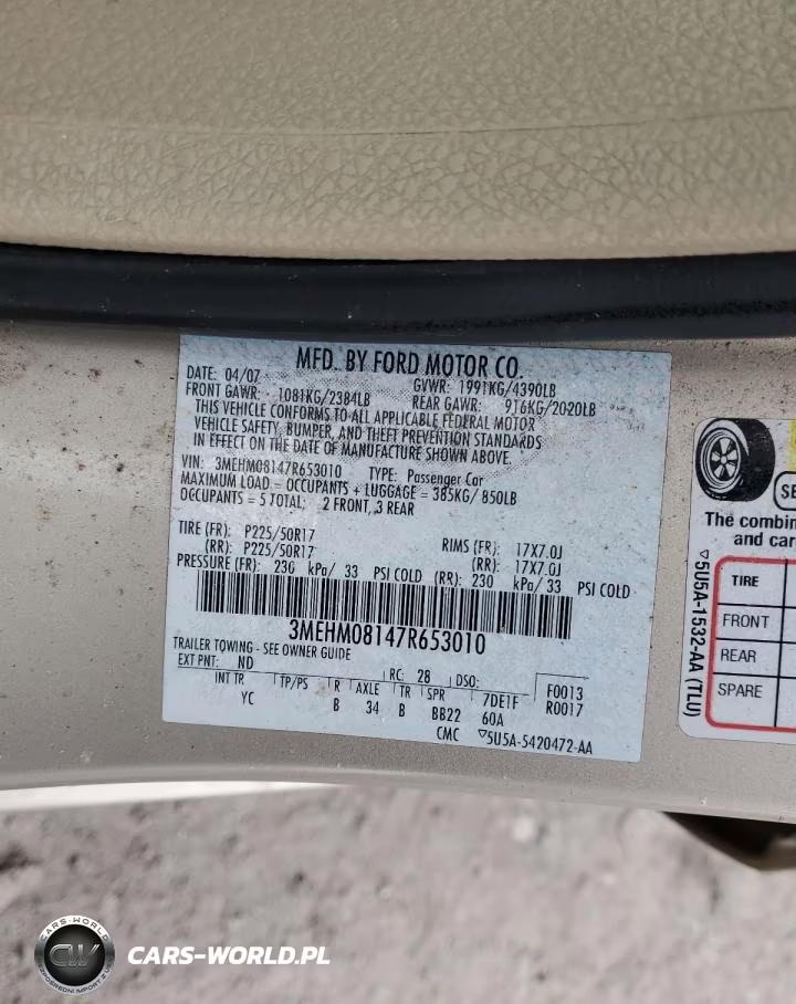 2007 Mercury Milan Premier VIN:3MEHM08147R653010 - 13