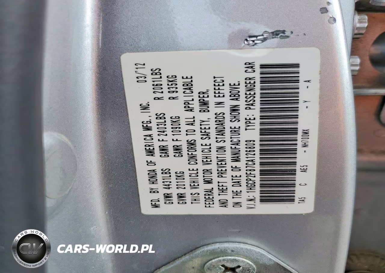 2012 Honda Accord Exl VIN:1HGCP2F87CA126809 - 13