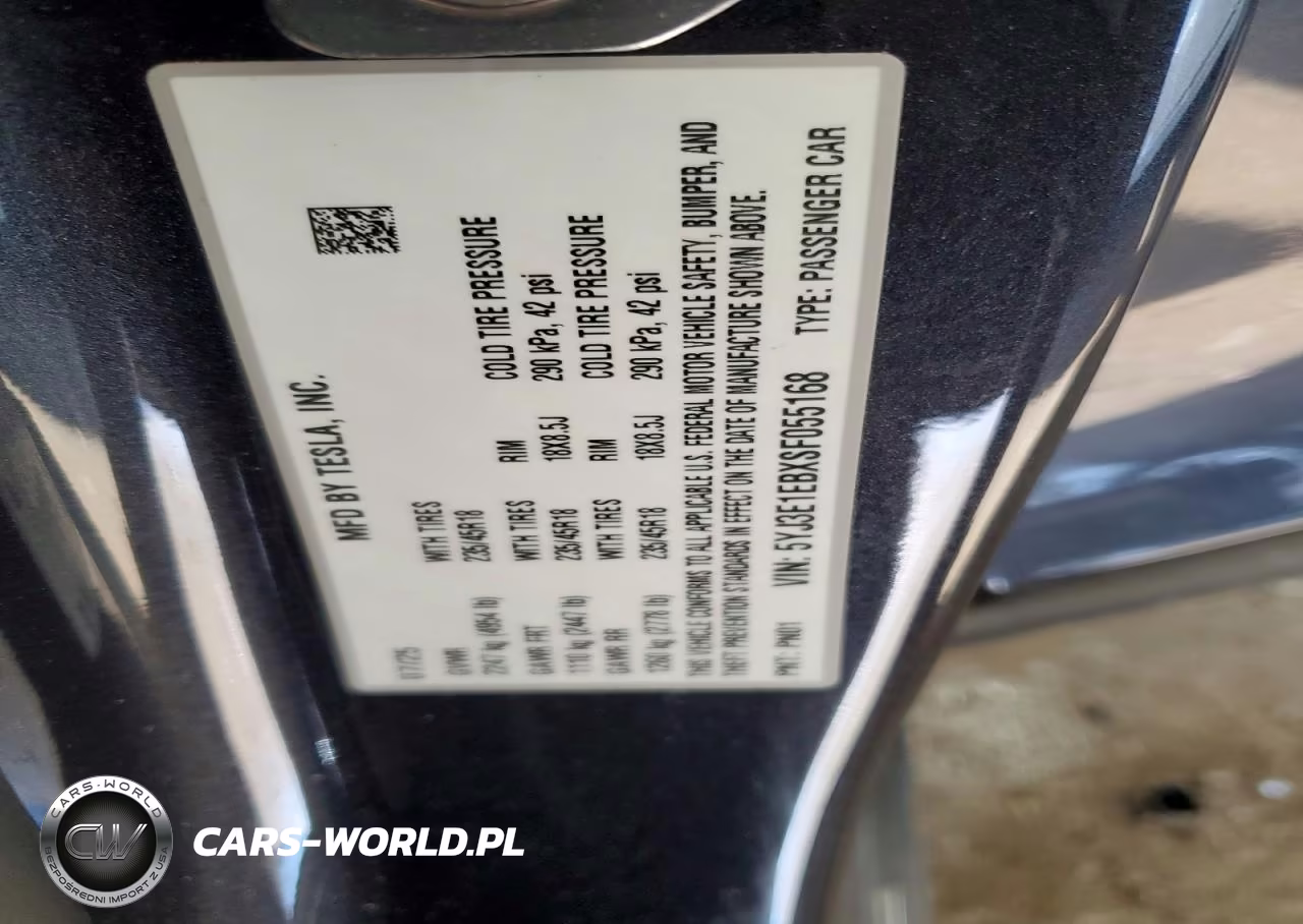 2025 Tesla Model 3 VIN:5YJ3E1EBXSF055168 - 13