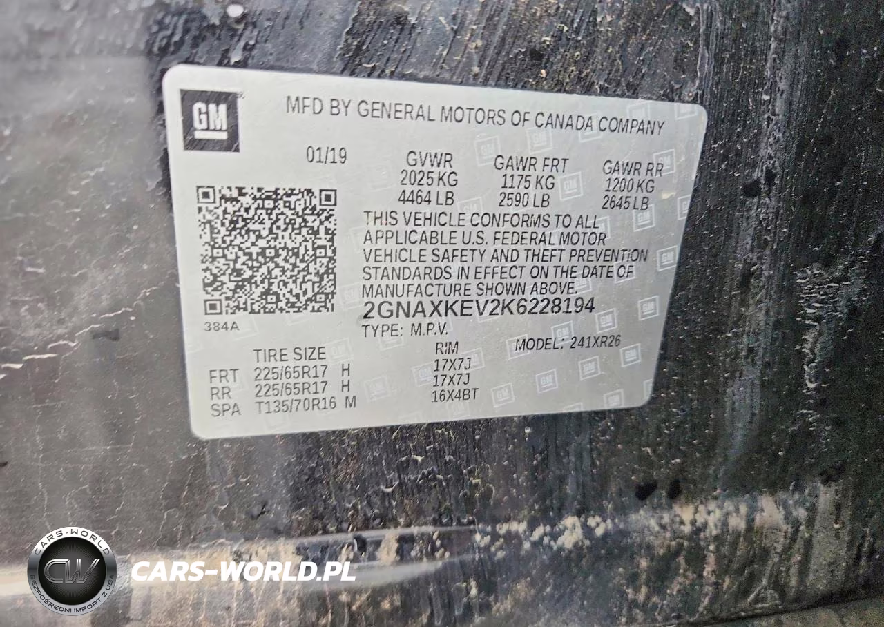 2019 Chevrolet Equinox Lt VIN:2GNAXKEV2K6228194 - 12