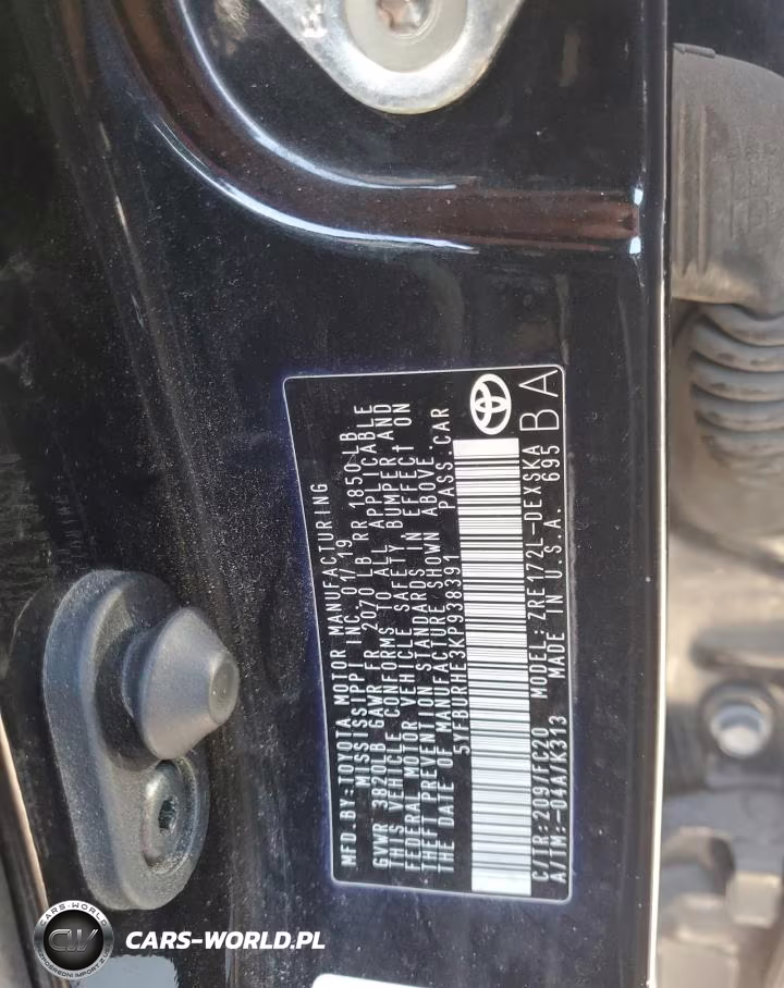 2019 Toyota Corolla L VIN:5YFBURHE3KP938391 - 12