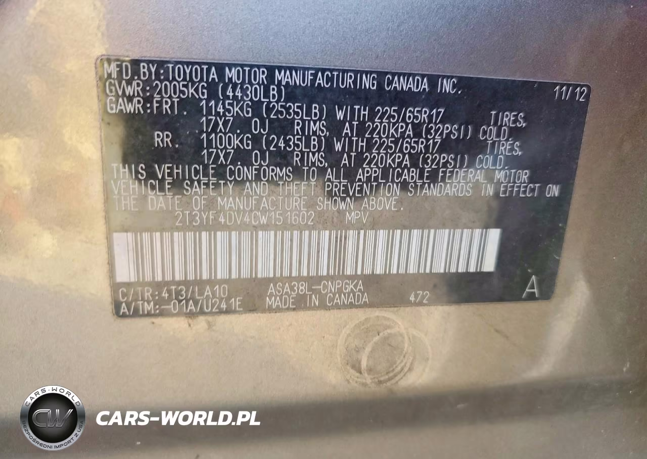 2012 Toyota Rav4 Limited VIN:2T3YF4DV4CW151602 - 13