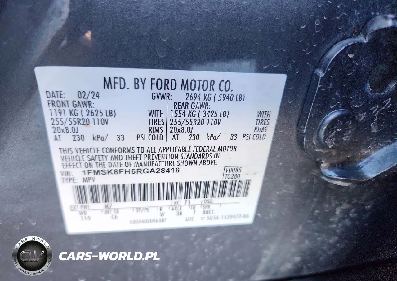 2024 Ford Explorer Limited VIN:1FMSK8FH6RGA28416 - 13