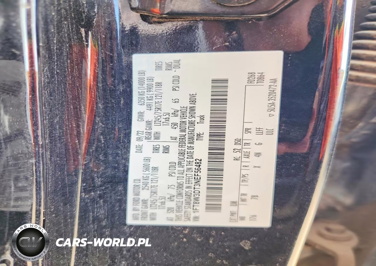 2022 Ford F350 Super Duty VIN:1FT8W3DT3NEF56482 - 13