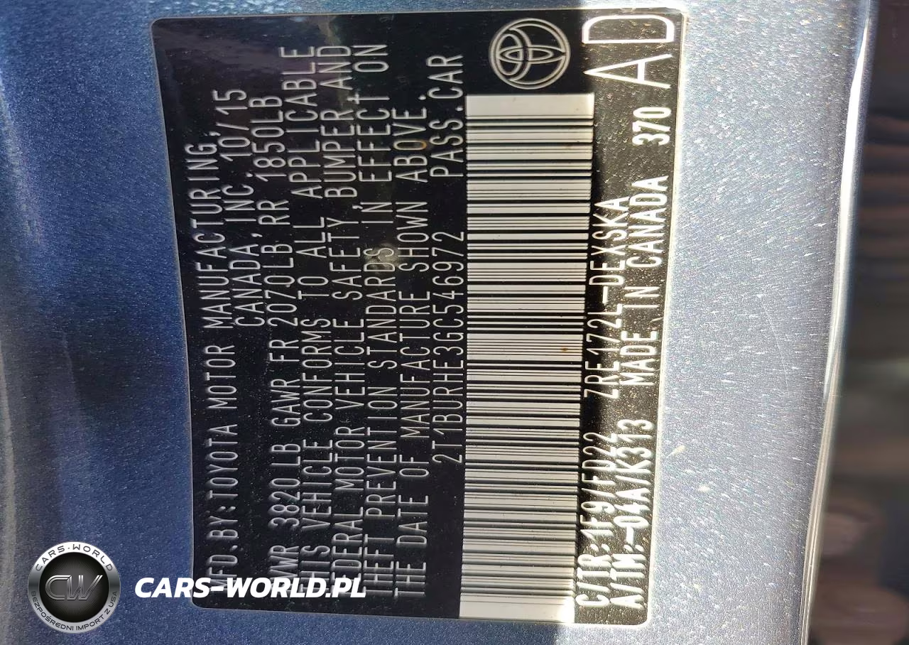 2016 Toyota Corolla L VIN:2T1BURHE3GC546972 - 12