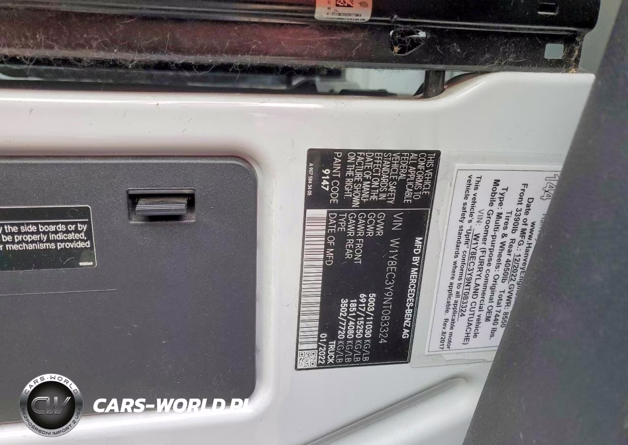 2022 Mercedes-Benz Sprinter 3500 VIN:W1Y8EC3Y9NT083324 - 12