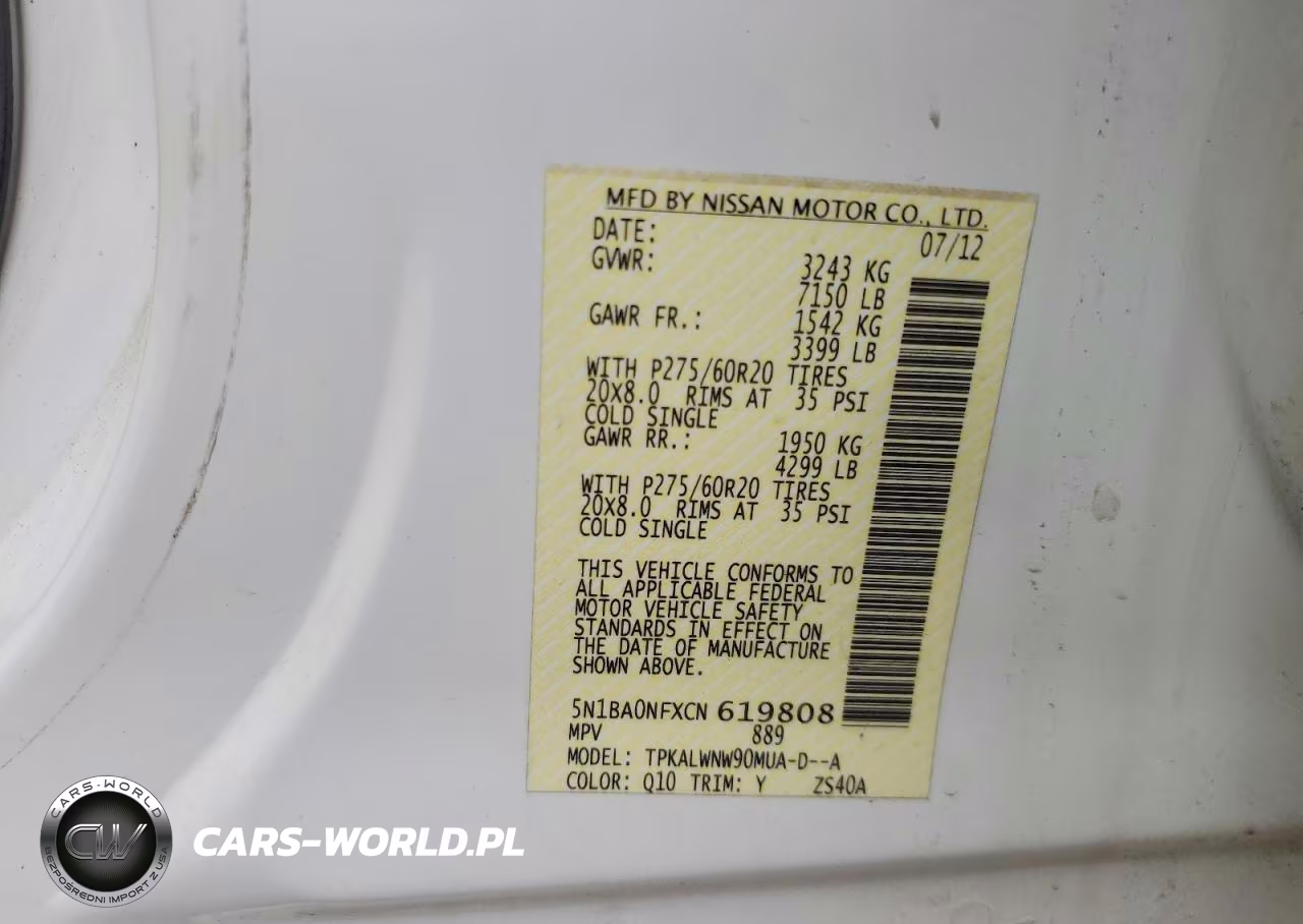 2012 Nissan Armada Platinum VIN:5N1BA0NFXCN619808 - 13