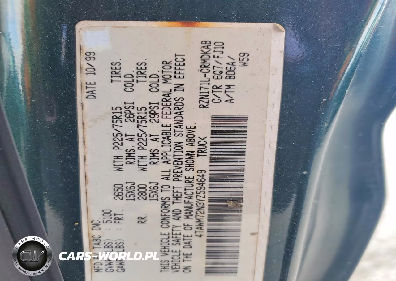2000 Toyota Tacoma Xtracab VIN:4TAWM72N3YZ594649 - 12