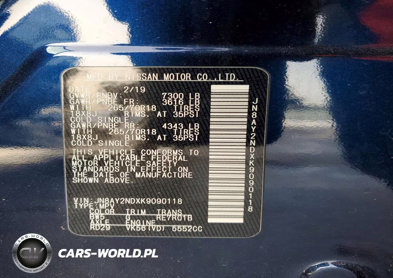 2019 Nissan Armada Sv VIN:JN8AY2NDXK9090118 - 13