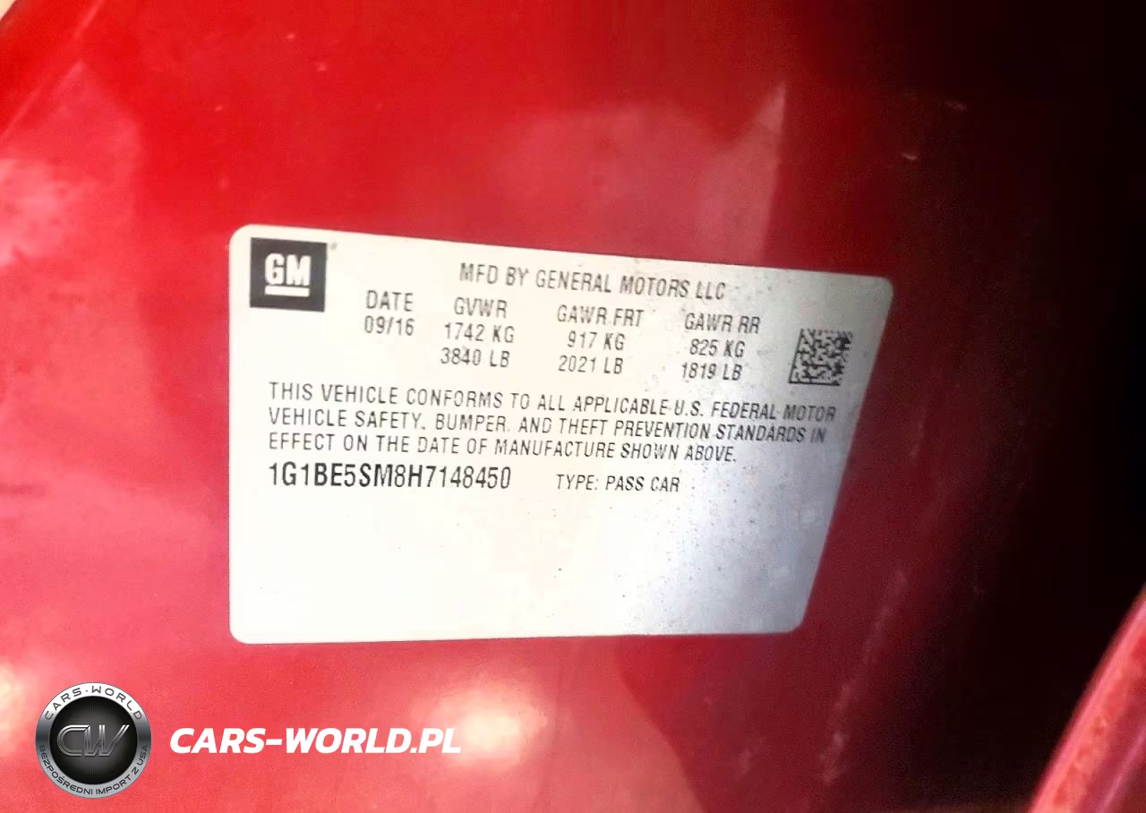 2017 Chevrolet Cruze Lt VIN:1G1BE5SM8H7148450 - 12