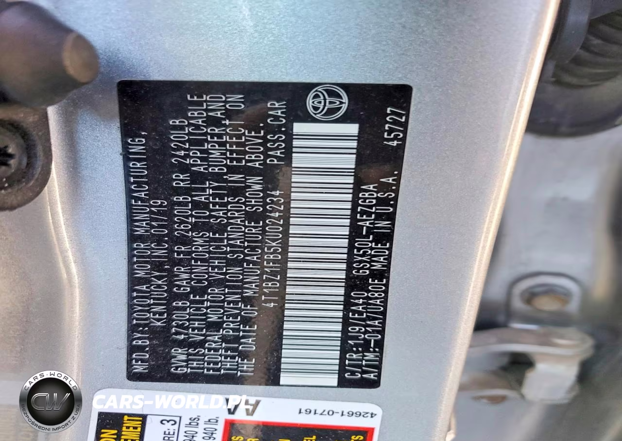 2019 Toyota Avalon Xle VIN:4T1BZ1FB5KU024234 - 13
