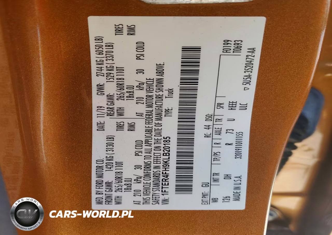 2019 Ford Ranger Xl VIN:1FTER4FH9KLB20185 - 12