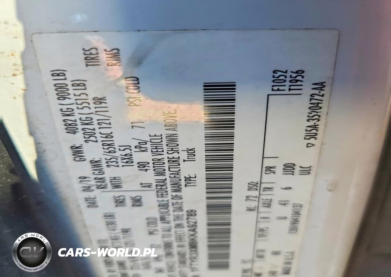 2019 Ford Transit 250 Delivery Van VIN:1FTYR3XM8KKA92789 - 10