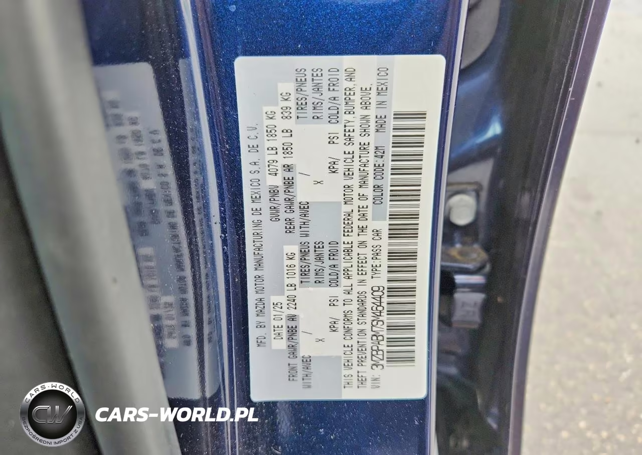 2025 Mazda 3 Select Sport VIN:3MZBPABM7SM464409 - 12