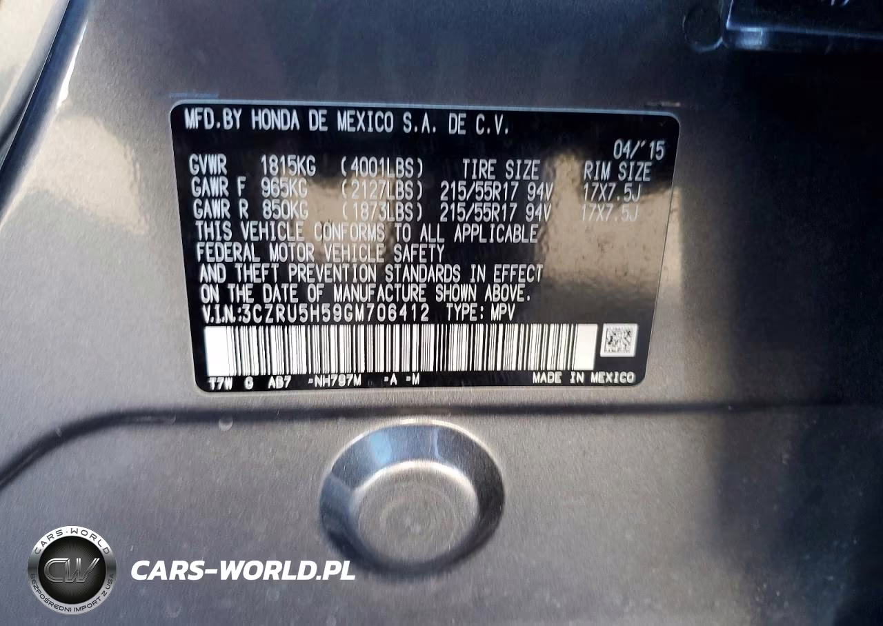 2016 Honda Hr-V Ex VIN:3CZRU5H59GM706412 - 13