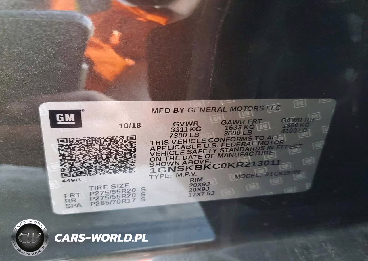2019 Chevrolet Tahoe K1500 Lt VIN:1GNSKBKC0KR213011 - 13