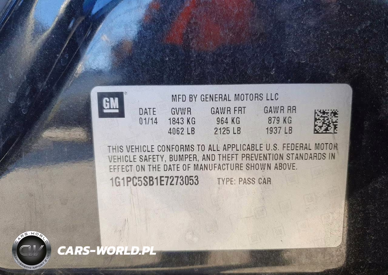 2014 Chevrolet Cruze Lt VIN:1G1PC5SB1E7273053 - 12