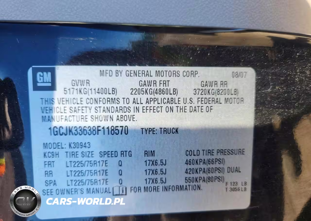 2008 Chevrolet Silverado K3500 VIN:1GCJK33638F118570 - 10