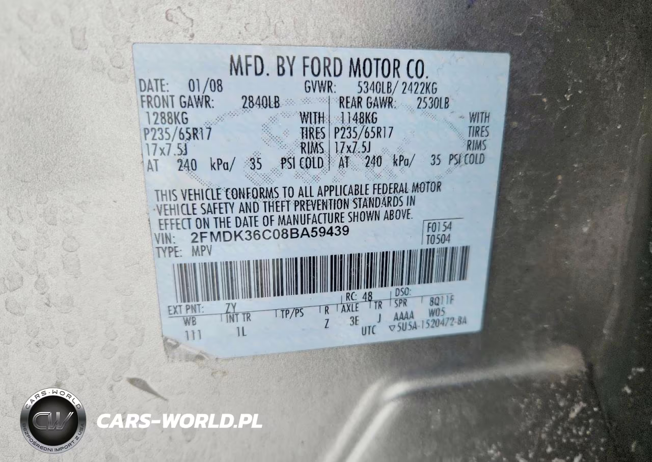 2008 Ford Edge Se VIN:2FMDK36C08BA59439 - 13